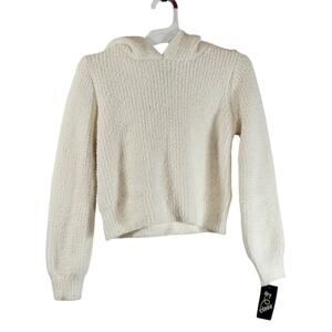 Art Class Girls' Cozy Hooded Sweatshirt, White, Size L (10/12), NWT